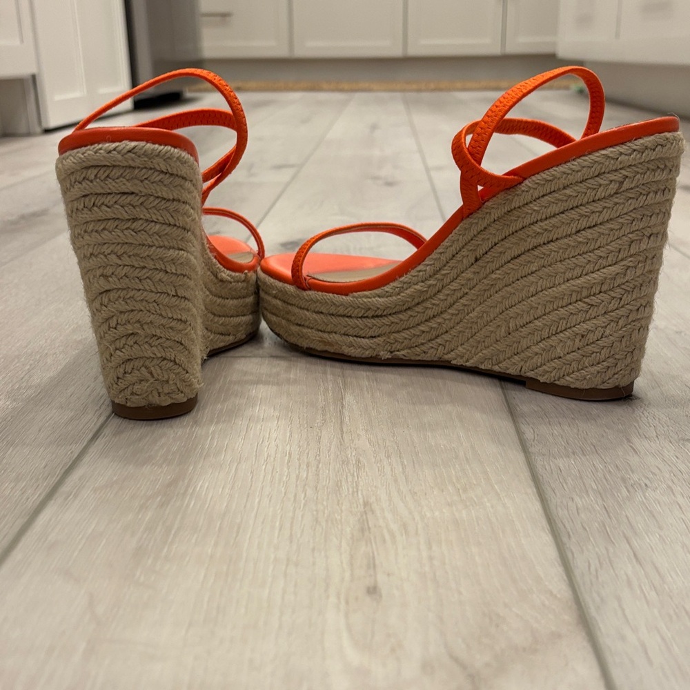 Steve Madden Bright Orange Espadrille Wedges - Picture 2 of 7